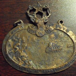 Vintage Bronze Pendant 1910 BP OE Grand Lodge Reunion