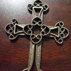 Large Vintage Sarah Cov Metal Cross Pendant