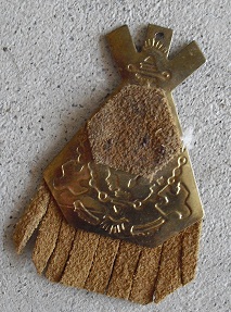 Unique Vintage Brass and Leather Indian Style Pendant