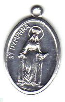 Vintage Aluminum Pendant St. Dynphra Pray