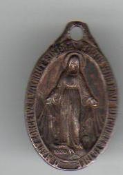 Vintage FRANCE Silverplated Virgin Mary Pendant