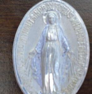 Vintage Aluminum Pendant Mary Conceived