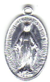 Vintage Aluminum Religious Mary Pendant