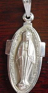 Vintage Metal Mary Conceived Religious Pendant