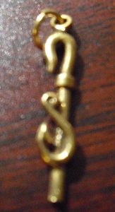 Modern Gold Tone Can Pendant or Charm