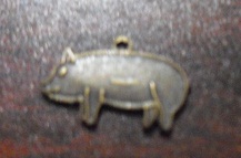 Bronze Metal Charm or Pendant - Pig