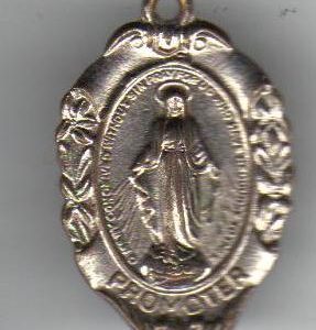 Vintage Silverplated Virgin Mary Promoter Pendant