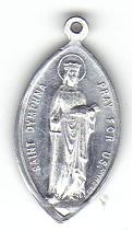 Vintage Aluminum Religious Pendant Saint Dymphna Pray