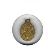 Small Vintage Gold Toned Mary Religious Pendant