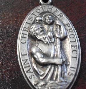 Vintage St Christopher Metal Pendant