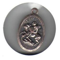 Vintage ITALY Silver Plated St. George Pendant