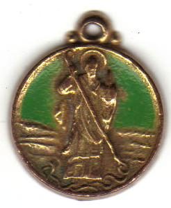 Vintage Metal Religious Pendant St. Patrick