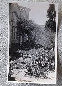 Vintage Black and White Photograph - Outside of Church