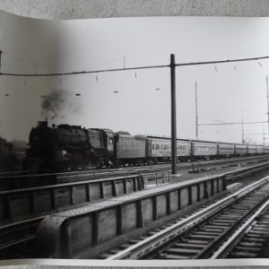 Vintage 8x10 Pennsylvania Loco and Train on Tracks