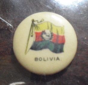 1890s Tin Tobacco Pinback - Bolivia