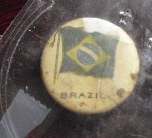 1890s Tin Tobacco Pinback - Brazil
