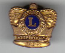 1952-53 Lions Club Attendance Award Pin