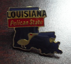 Modern Metal Pinback - Louisiana Pelican State