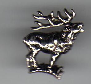 Silver Metal Moose Pinback