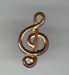 Vintage Gold Metal Music Sign Pinback