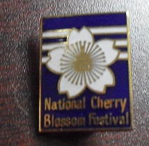 Modern Metal Pinback - National Cherry Blossom Festival