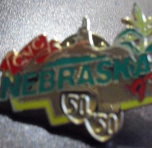 Modern Metal Pinback - Nebraska 50 in 50 1997