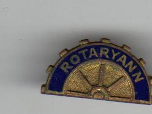 Vintage Brass Metal Rotaryann Pinback