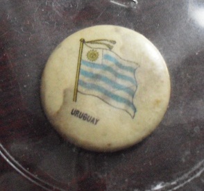 1890s Tin Tobacco Pinback - Uruguay