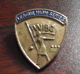 Vintage Metal Pinback - WIBC Bowling League High Series