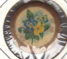 Small Vintage Flower Metal Pinback