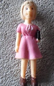 Miniature Plastic Girl Figurine 2" Tall