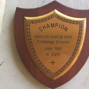 Unique 1961 Nabisco Cheese Nips Champion Plaque