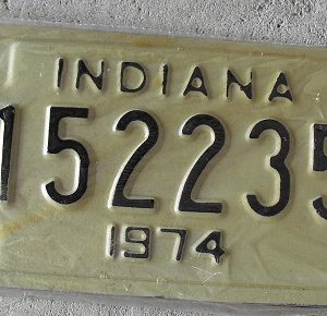 1974 Indiana Motorcycle License Plate - 152235