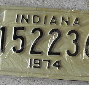 1974 Indiana Motorcycle License Plate - 152236