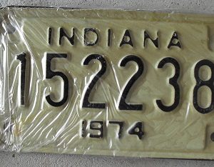 1974 Indiana Motorcycle License Plate - 152238