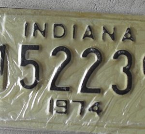 1974 Indiana Motorcycle License Plate - 152239