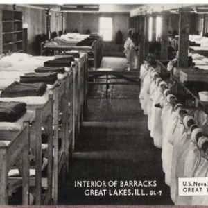 1951 Army Postcard Great Lakes Ill Barracks