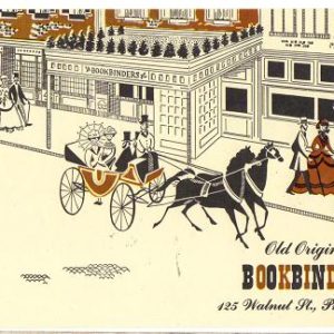 Vintage Unused Bookbinder's Restaurant Postcard