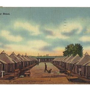 1941 Dated Army Postcard Company Street Barracks