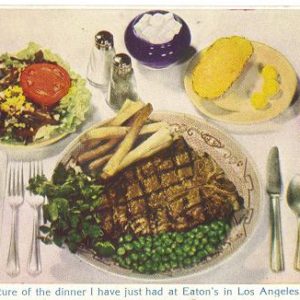 Vintage Postcard Eaton's Diner in Los Angeles