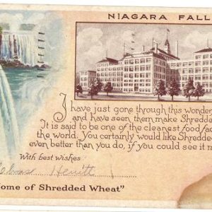 1933 Shredded Wheat Niagara Falls Postcard