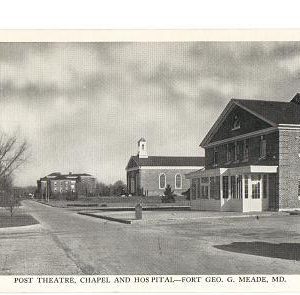 Vintage Postcard Post Theatre Chapel Hospital Fort Meade