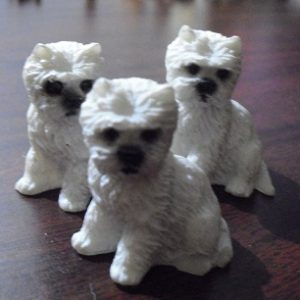 Lot of 3 Small Resin Scottie Dog Figurines