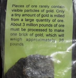 Collectible Rock Sample Gold Ore