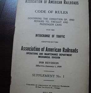1938 American Railroads Code of Rules Booklet