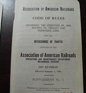 1951 American Railroads Code of Rules Booklet