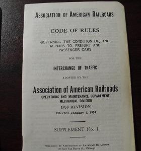 1953 American Railroads Code of Rules Booklet