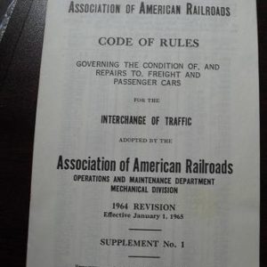 1964 American Railroads Code of Rules Booklet