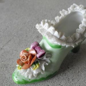 Occupied Japan Porcelain Floral Collectible Shoe Figurine