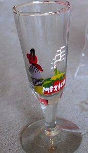 Cool Handpainted Mexico Glass Shot Glass